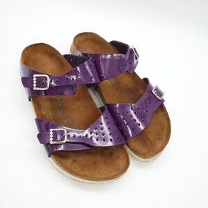 Birkenstock Purple Patent Leather Birki Sandals Shoes EURO 40 US Ladies 9 Mens 7